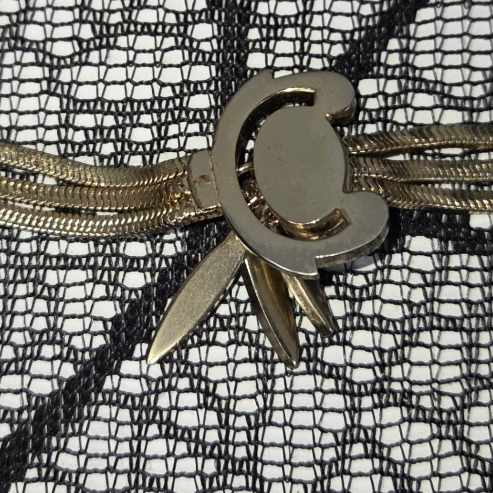 Monet Vintage Gold Tone Triple Strand Snake Chain Bracelet with Dangle Charm - Picture 5 of 7